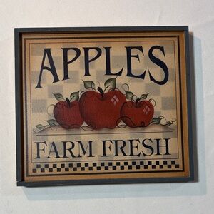 Farm Fresh Apples Wall Art Decor Handmade 9” x 9”